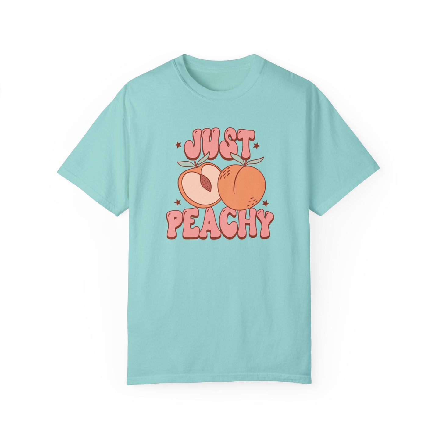 Just peachy comfort Colors t-shirt, Summer Shirts, Cute Womens Shirt, Retro Summer Shirt, Gifts For Peach Lovers, Summer Vibes Shirt